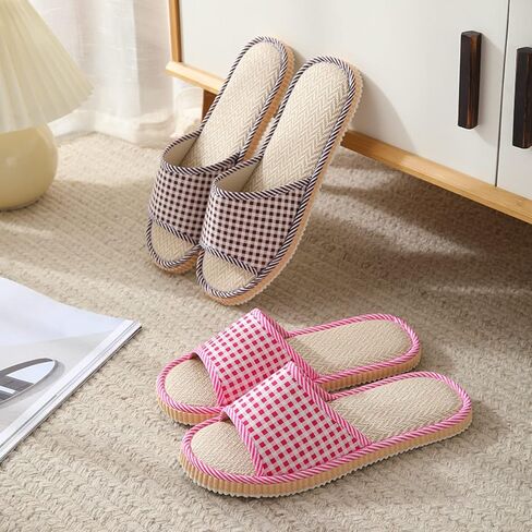10 Pairs Washable House Slippers for Guests,Disposable Slippers for Guests,Breathable Open Toe Indoor Slipper,Spa Slipper for Guests,Home,Bedroom,Hotel,Travel,Unisex Universal Size(6 Large Size+4 Medium Size) in Kuwait