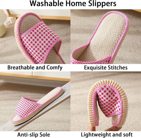 10 Pairs Washable House Slippers for Guests,Disposable Slippers for Guests,Breathable Open Toe Indoor Slipper,Spa Slipper for Guests,Home,Bedroom,Hotel,Travel,Unisex Universal Size(6 Large Size+4 Medium Size) in Kuwait