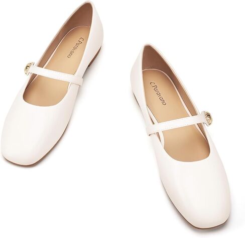 C.Paravano Women’s Mary Jane Shoes | Square Toe Ballet Flats | Ballerina Flats | Designer Shoes for Women in Kuwait