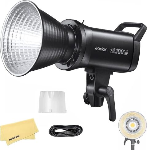 Godox SL100D LED Video Light,100W 5600K 32100Lux @1M CRI 96+TLCI 97 | +Bowens Mount Continuous Output Lighting,8 FX Effects 0-100% Brightness Studio Light, Multiple Control Methods in Kuwait