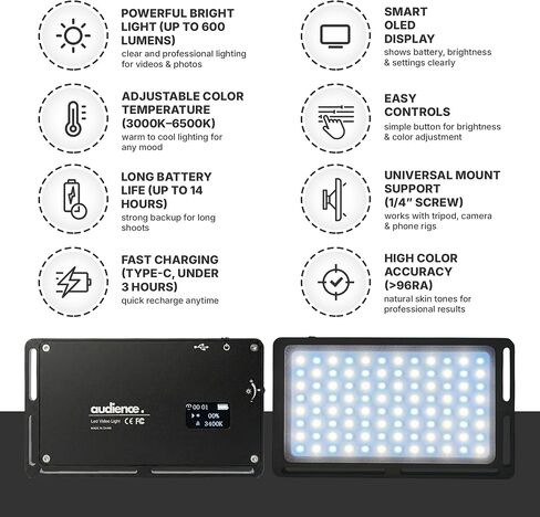 Audience Professional LED Studio Light for Photo and Video Content Creators in Kuwait