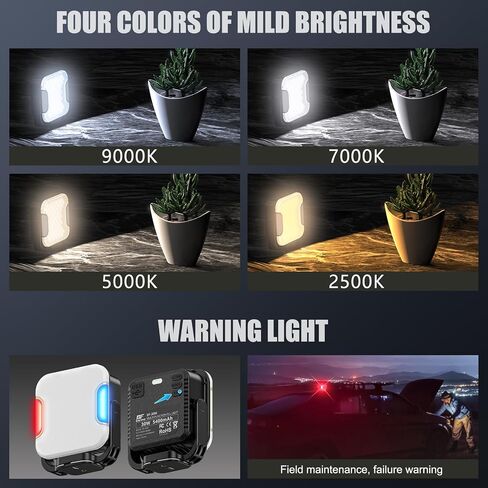 138 LED Video Light, Portable Photography Lighting, LED Camera Light, 4 Color 2500K-9000K, CRI 95+, Rechargeable 5400mAh, 180° Adjustable, Hangable, Magnet, Tripod Mountable in Kuwait
