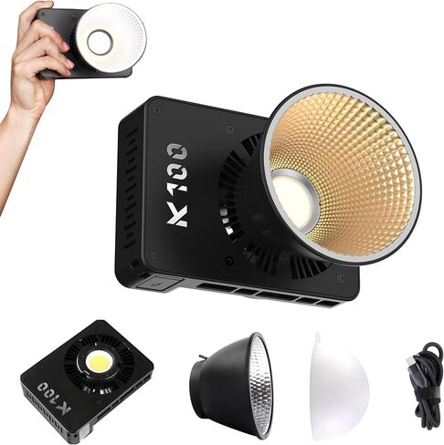 Walking Way Led 100W Video Camera Light Kit, 2800K-6800K Bi-Color Continuous Output Lighting for Photography, Cob Camera Lights with LED Screen 3 Powering, for Film Making, Photography Studio, Black in Kuwait