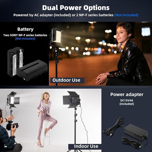 50W 600 LED Photography Lighting with APP Control & Stand Kit, 3200K-5600K Dimmable CRI 96+ TLCI 97+ CQS 96+, 1800 Lux/1m, Bi-Color Video Light for Studio/Video Recording/Streaming/Film in Kuwait