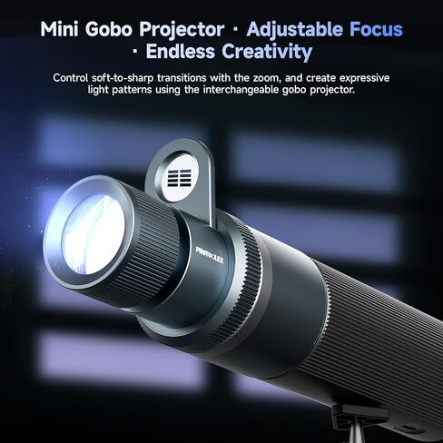 PHOTOOLEX Spotlight Conical Optical Tube, Only for 10W & 12W RGB Flashlight | Zoom Gobo Projector, Mini Photography Attachment kit, with 10 Magnetic Gobos in Kuwait