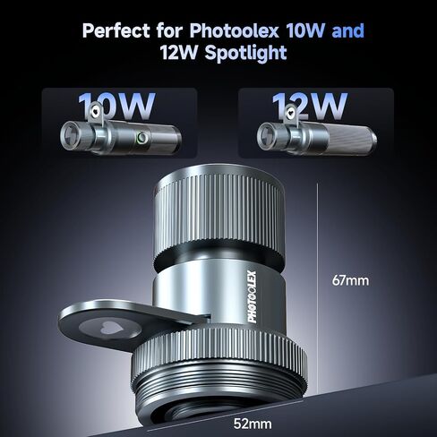 PHOTOOLEX Spotlight Conical Optical Tube, Only for 10W & 12W RGB Flashlight | Zoom Gobo Projector, Mini Photography Attachment kit, with 10 Magnetic Gobos in Kuwait