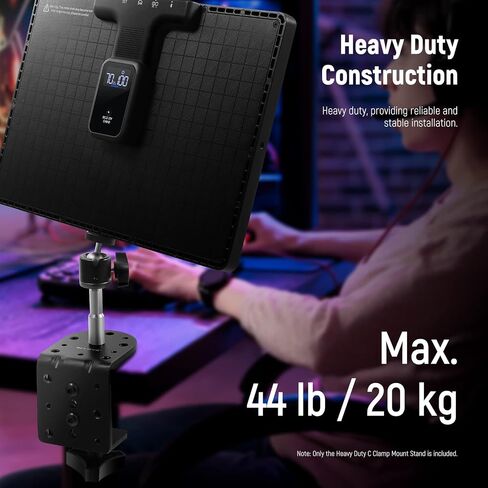 NEEWER Heavy Duty C Clamp with Mounting Column for Light Stand, Adjustable Metal Desk Clamp with 1/4" 3/8" Screws for Ring Light LED Video Light Camera, Max Load 44lb/20kg, ST-CCD1 | Adjustable Metal Desk Clamp, 1/4" and 3/8" Screws, for Ring Light, LED V in Kuwait