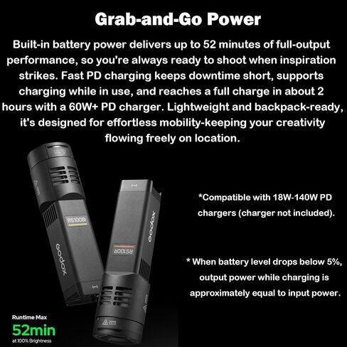 Godox RS100R 1K RGB LED Video Light with SP36K Projection Attachment, 1800-10000K Photography Flashlight, 14 FX Light Effects, CRI≈95, TLCI≈95, 0.1% Brightness Adjustment, Godox S Mount Light in Saudi Arabia