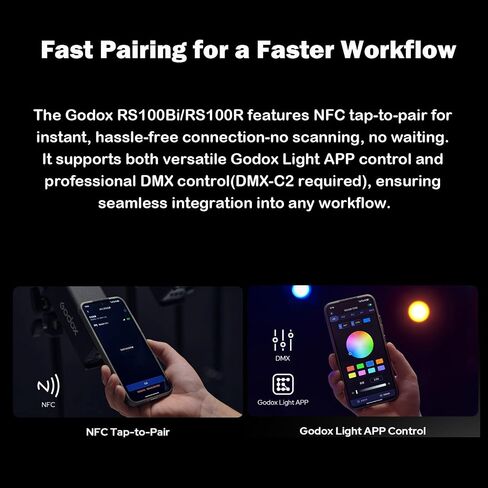Godox RS100R 1K RGB LED Video Light with SP36K Projection Attachment, 1800-10000K Photography Flashlight, 14 FX Light Effects, CRI≈95, TLCI≈95, 0.1% Brightness Adjustment, Godox S Mount Light in Saudi Arabia