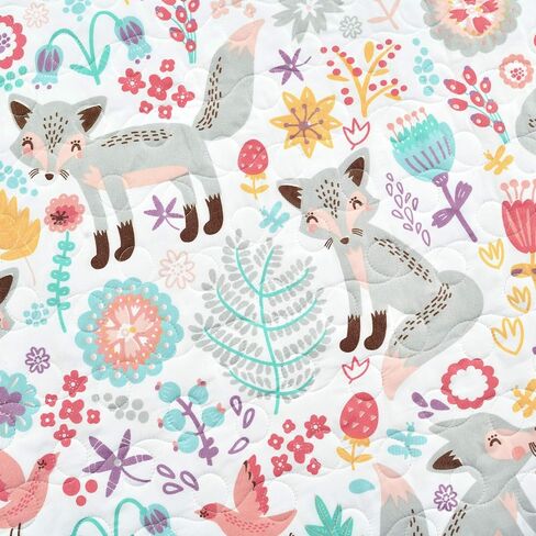 Lush Decor Pixie Fox Daybed Cover Set, 6 Piece Set, 39" W x 75" L, Gray & Pink - Floral Toddler Bedding - Girls Bedroom Decor in Kuwait