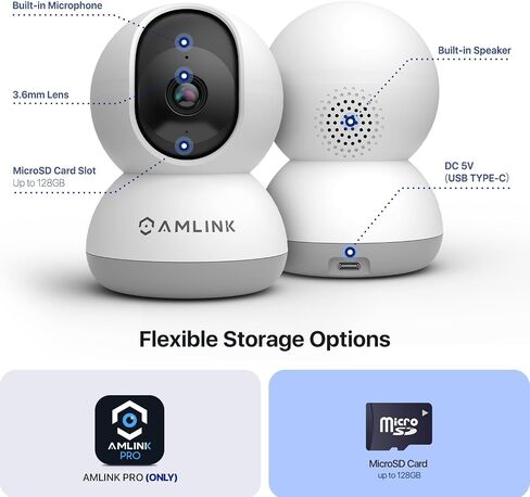 AMLINK 4MP WiFi Camera Indoor, Human Detection, Motion-Tracking, w/ 2-Way Audio, Pan/Tilt Wireless IP Camera (Wired Power), NDAA Compliant, 30ft Night Vision, Built in Siren, AL4M-P401W in Kuwait