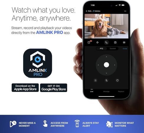 AMLINK 4MP WiFi Camera Indoor, Human Detection, Motion-Tracking, w/ 2-Way Audio, Pan/Tilt Wireless IP Camera (Wired Power), NDAA Compliant, 30ft Night Vision, Built in Siren, AL4M-P401W in Kuwait