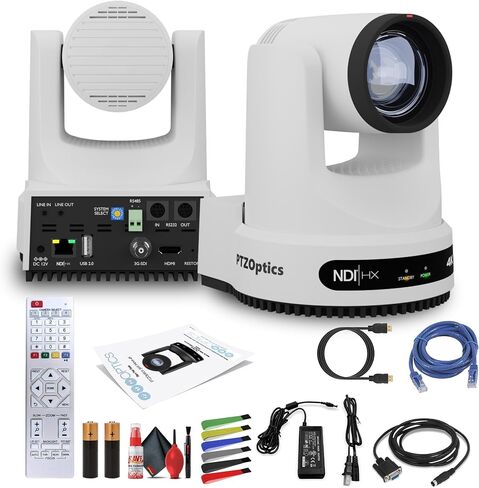 PTZOptics Move 4K SDI/HDMI/USB/IP PTZ Camera with 30x Optical Zoom (White) (PT30X-4K-WH-G3) + Lens Cleaning Kit + HDMI Cable + Ethernet Cable + Color Wire Ties in Kuwait