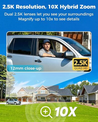 GENBOLT [10X Hybrid Zoom 2.5K Dual-Lens POE WiFi Security Camera | 24/7 Recording,360° IP Home Surveillance Dome CCTV PTZ Camera,Auto Tracking,IP66 Waterproof,IK10 Vandalproof(2.4/5GHz) in Kuwait