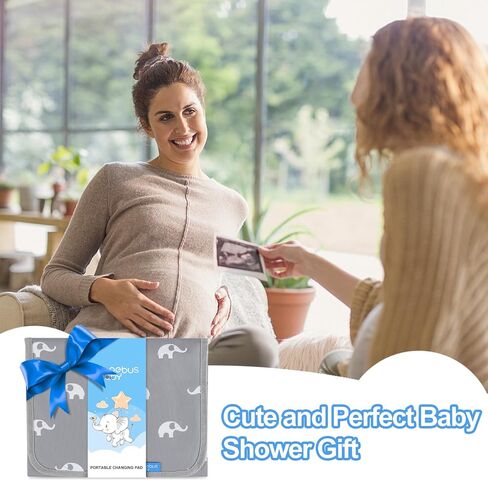 Portable Changing Pad — Foldable Travel Diaper Changing Mat, One-Hand Open Waterproof Baby Changer for On-the-Go Moms, Fits Diaper Bag (Cute Elephant) | One-Hand Open, Compact for On-the-Go Moms, Fits Diaper Bag in Kuwait