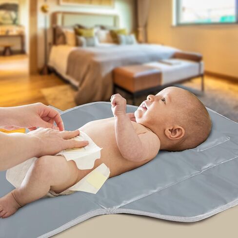 Portable Changing Pad — Foldable Travel Diaper Changing Mat, One-Hand Open Waterproof Baby Changer for On-the-Go Moms, Fits Diaper Bag (Cute Elephant) | One-Hand Open, Compact for On-the-Go Moms, Fits Diaper Bag in Kuwait