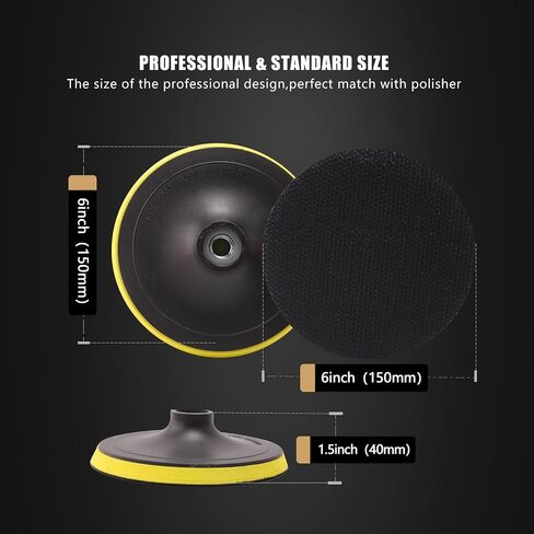 Wool Buffing Polishing Pad, SPTA 6Pcs 6 Inch (150mm) Lambwool Wool polishing Pads with Pad Clean Tool Kit with Hook & Loop 5/8"-11 Thread Drill Adapter for Car Polishing and Buffing -A1055S6M58 in Kuwait