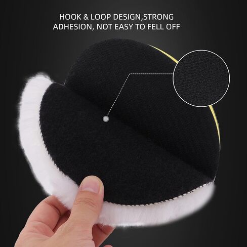 Wool Buffing Polishing Pad, SPTA 6Pcs 6 Inch (150mm) Lambwool Wool polishing Pads with Pad Clean Tool Kit with Hook & Loop 5/8"-11 Thread Drill Adapter for Car Polishing and Buffing -A1055S6M58 in Kuwait