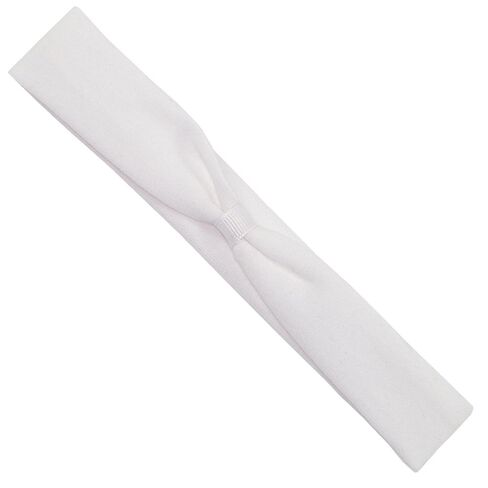 Wee Ones Baby Girls' Add-a-Bow Cotton Lycra Head Wrap - White (0-6 Months) in Kuwait