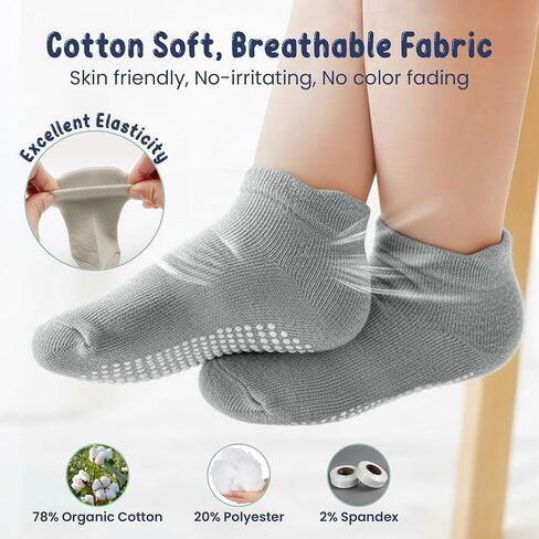 GOTS Organic Cotton Blend Ankle Toddler Socks 6M-12M-2t-3t-4t-5t Baby Gift | Oeko-Tex Certified, Ankle Socks, 6 Pair,Toddler Girl Socks, Toddler Socks 4T-5T, Sage Blue, Unisex Design, 6-12 Months in Kuwait