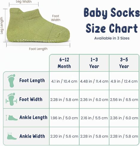 GOTS Organic Cotton Blend Ankle Toddler Socks 6M-12M-2t-3t-4t-5t Baby Gift | Oeko-Tex Certified, Ankle Socks, 6 Pair,Toddler Girl Socks, Toddler Socks 4T-5T, Sage Blue, Unisex Design, 6-12 Months in Kuwait