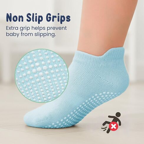 GOTS Organic Cotton Blend Ankle Toddler Socks 6M-12M-2t-3t-4t-5t Baby Gift | Oeko-Tex Certified, Ankle Socks, 6 Pair,Toddler Girl Socks, Toddler Socks 4T-5T, Sage Blue, Unisex Design, 6-12 Months in Kuwait