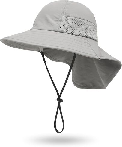 Muryobao Toddler Kids Girls Boys Sun Hat Summer UPF 50+ Protection Caps Wide Brim Neck Flap Beach Fishing Hats Age 1-7 Years in Kuwait