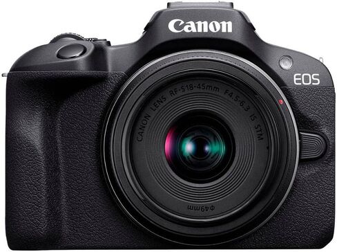 Canon EOS R100 RF-S18-45mm F4.5-6.3 is STM & RF-S55-210mm F5-7.1 is STM Lens Kit, (Renewed) Black in Kuwait