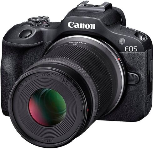 Canon EOS R100 RF-S18-45mm F4.5-6.3 is STM & RF-S55-210mm F5-7.1 is STM Lens Kit, (Renewed) Black in Kuwait