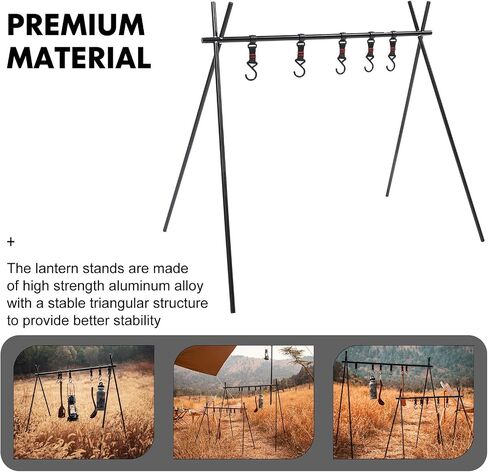 SHERCHPRY Versatile Folding Tripod Storage Pouch with Bracket and Hooks, Aluminum Alloy Camping Holder for Outdoor Activities, Drop-Proof and Foldable Design for Easy Carrying in Kuwait