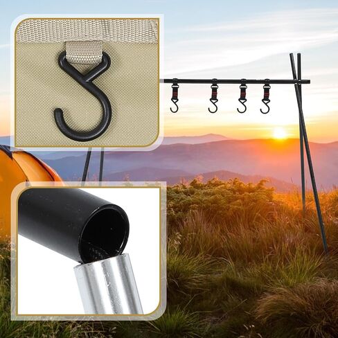 SHERCHPRY Versatile Folding Tripod Storage Pouch with Bracket and Hooks, Aluminum Alloy Camping Holder for Outdoor Activities, Drop-Proof and Foldable Design for Easy Carrying in Kuwait