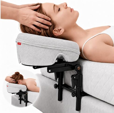 Massage Headrest for Bed, Adjustable Face Cradle with Face Down Pillow | Comfortable Head Support for Bed, Portable Massage Table Kit for 6-17" Mattress, Massage Pillow for Home Spa & Relaxation in Kuwait