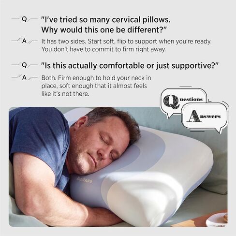 Bedsure Cervical Neck Pillow - Memory Foam Pillows for Ergonomic Orthopedic Pillow for Neck Pain Relief, Double - Sided Design Shape Gently Cradles Head & Provides for Side & Back Sleepers in Kuwait