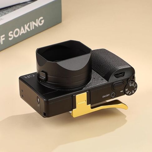 Haoge GR4 Metal Square Lens Hood for RICOH GRVI HDF Camera Lens Accessories Bayonet Mount, Lock Button Design in Kuwait