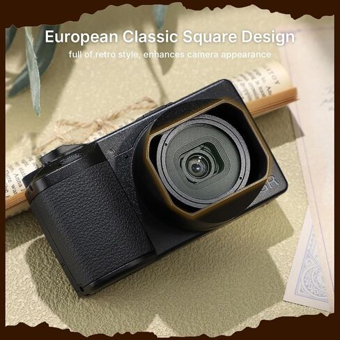 Haoge GR4 Metal Square Lens Hood for RICOH GRVI HDF Camera Lens Accessories Bayonet Mount, Lock Button Design in Kuwait