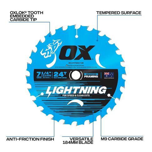 OX Pro 12 Inch 60-Tooth Carbide Circular Saw Blade for Wood | 1 in bore, 13/16 in diamond arbor knockout, miter saw and table saw compatible, hardwood, plywood, laminate in Kuwait