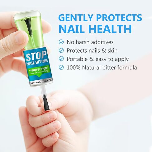 Nail Biting Treatment for Kids, Natural Bitter Nail Polish for Kids, 10ml | Natural Bitter Formula, Long-Lasting Habit Correction, Nourishing Oil For Nail Repair, Safe for Toddlers & Adults in Kuwait