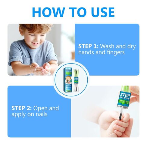 Nail Biting Treatment for Kids, Natural Bitter Nail Polish for Kids, 10ml | Natural Bitter Formula, Long-Lasting Habit Correction, Nourishing Oil For Nail Repair, Safe for Toddlers & Adults in Kuwait