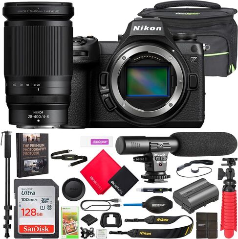 Nikon Z6III Full Frame Mirrorless FX 6K Interchangeable Lens Camera Body 1890 Bundle with Deco Gear Photography Bag + Extra Battery + LED + 64GB Card + Software Kit and Accessories in Kuwait