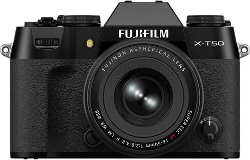 FUJIFILM X-T50 Camera with 16-50mm f/2.8-4.8 Lens (Black) & Bag Bundle | For Photography, Video & Content Creation | Includes 64GB Memory Card, Cleaning Kit in Kuwait