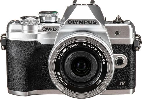 Olympus OM-D E-M10 Mark IV Mirrorless Camera Silver with M.Zuiko 14-42mm EZ Lens, 20.3MP Sensor, 4K Recording, 5-Axis Stabilization, Travel Photography Camera (Bundle) in Kuwait