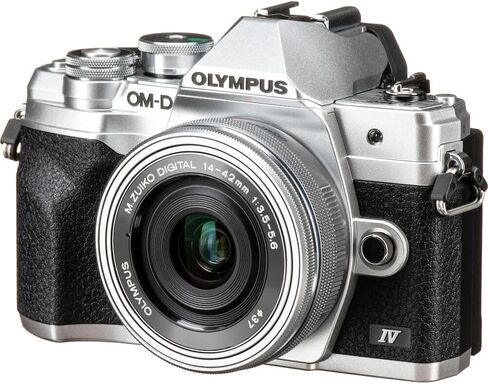 Olympus OM-D E-M10 Mark IV Mirrorless Camera Silver with M.Zuiko 14-42mm EZ Lens, 20.3MP Sensor, 4K Recording, 5-Axis Stabilization, Travel Photography Camera (Bundle) in Kuwait