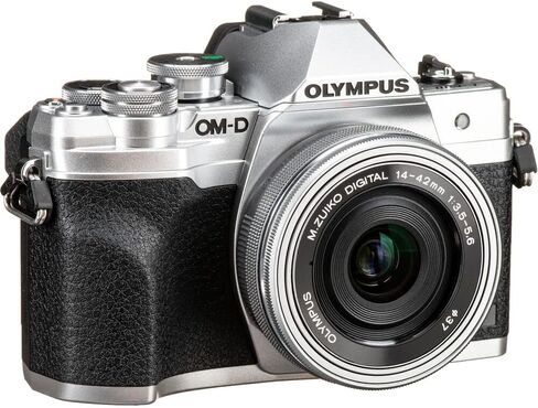 Olympus OM-D E-M10 Mark IV Mirrorless Camera Silver with M.Zuiko 14-42mm EZ Lens, 20.3MP Sensor, 4K Recording, 5-Axis Stabilization, Travel Photography Camera (Bundle) in Kuwait