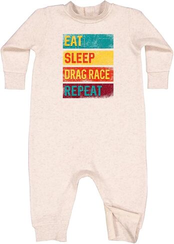 inktastic Drag Racing Eat Sleep Drag Race Repeat Baby Fleece Romper in Kuwait