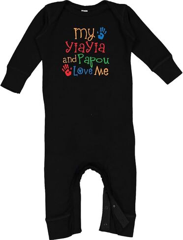 inktastic My YiaYia and Papou Love Me Baby Romper Coveralls in Kuwait