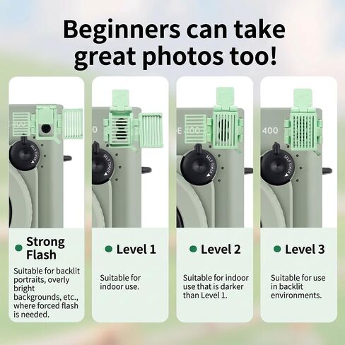 Exposure Tools for Wide 400 Instant Film Camera,Exposure Modulator with Anti-Dropping Rope,Prevent Photos from Being Overexposed or Too Dark,Wide 400 Accessories (Green+Black) in Kuwait