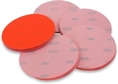 5 Inch 800 Grit Hook and Loop Wet/Dry Auto Body Film Sanding Discs, 50 Pack_AB in Kuwait