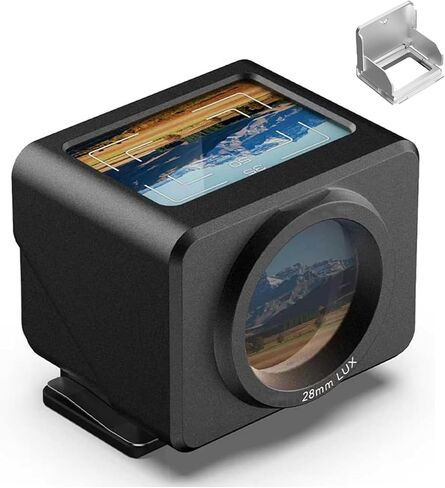 Camera External Optical Viewfinder, Optical Waist Level Viewfinder with Detachable Anti-Glare Hood, Adjustable Hot/Cold Shoe Interface, for Universal Compatibility with 28/40 in Kuwait