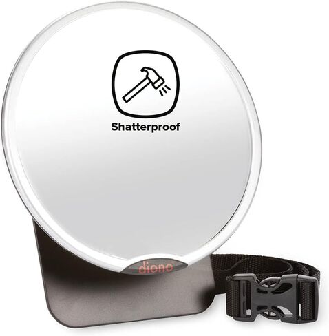 Diono Easy View Pack of 2 Baby Car Mirrors, Safety Car Seat Mirror for Rear Facing Infant, Fully Adjustable with 360 Rotation, Wide Crystal Clear View, Shatterproof, Crash Tested in Kuwait
