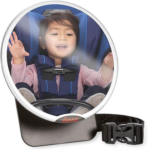 Diono Easy View Pack of 2 Baby Car Mirrors, Safety Car Seat Mirror for Rear Facing Infant, Fully Adjustable with 360 Rotation, Wide Crystal Clear View, Shatterproof, Crash Tested in Kuwait